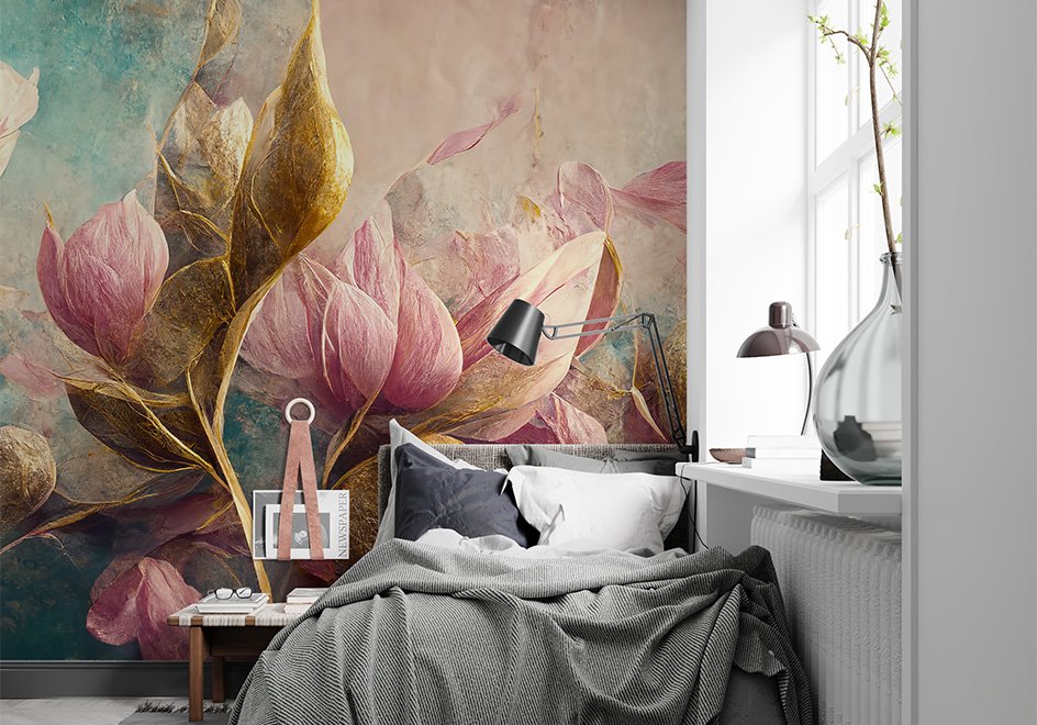 Çiçek Desenli Duvar Kağıtları