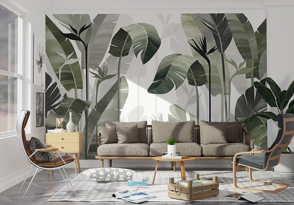 Yaprak Desenli Duvar Kağıtları